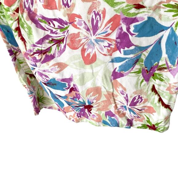 Roxy Midnight Avenue High Floral Print Wide Leg Pants Size large Blue Cream Pink - Picture 5 of 10